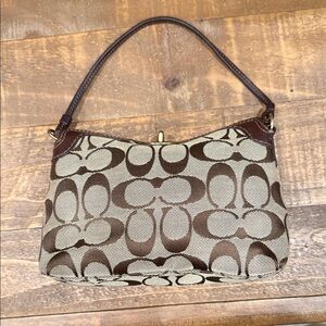 Coach Brown and Cream Mini Bag